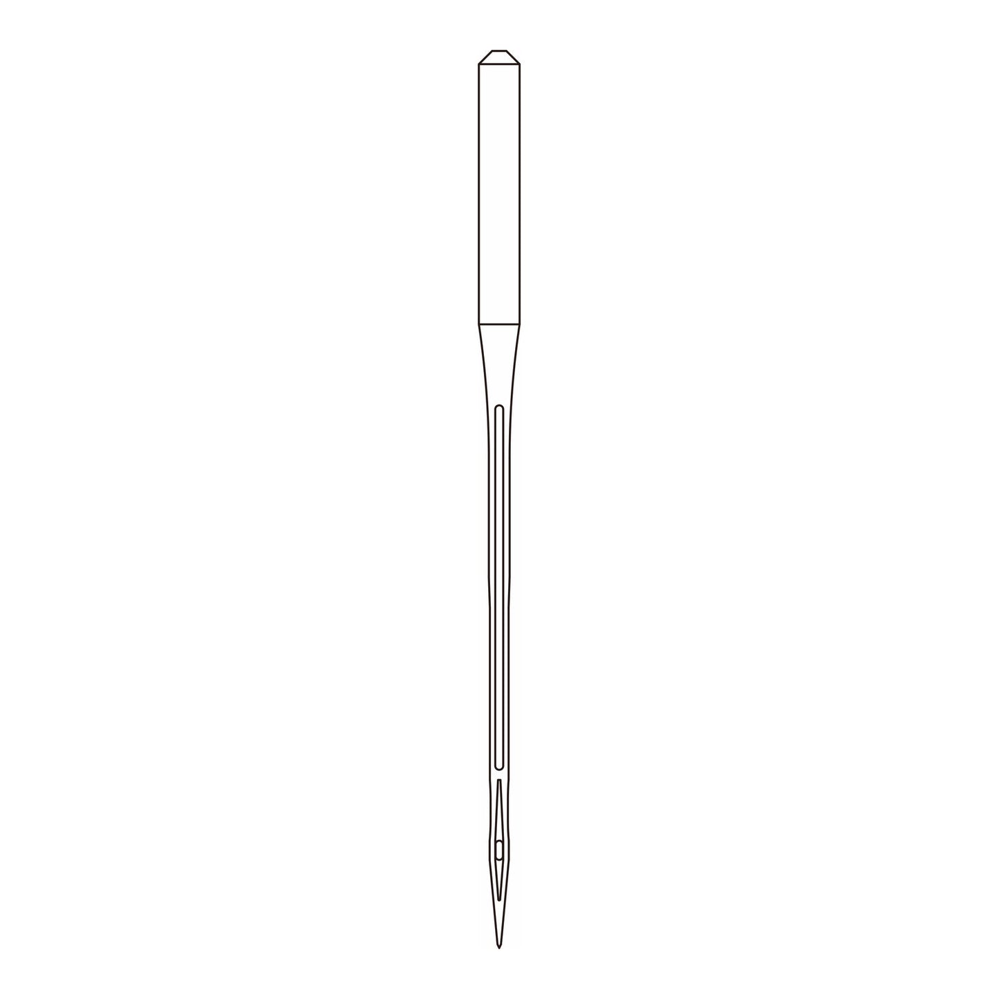 Line drawing of the Organ DVx1 needle system, used in overlock and interlock machines to join knit and woven fabrics