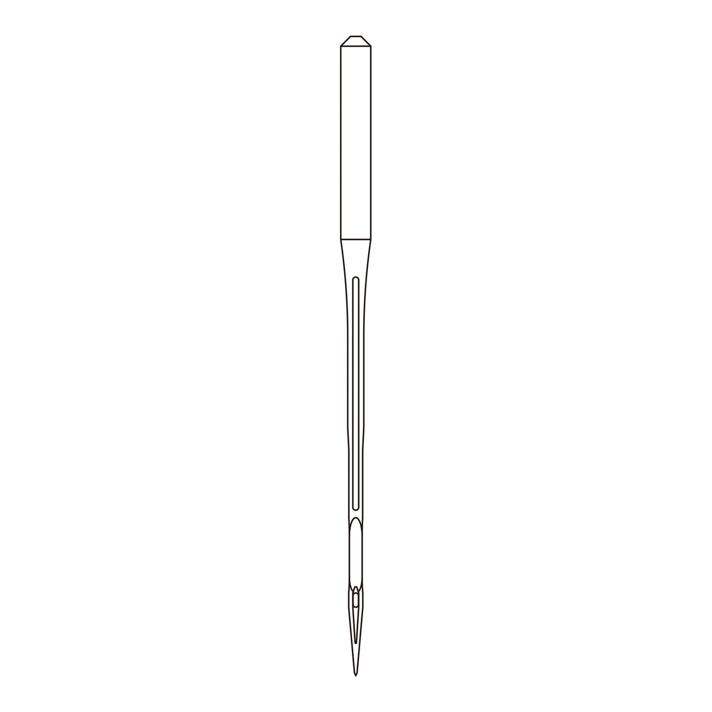 Line drawing of the Organ TVx7 needle system, used in single and double needle chainstitch machines