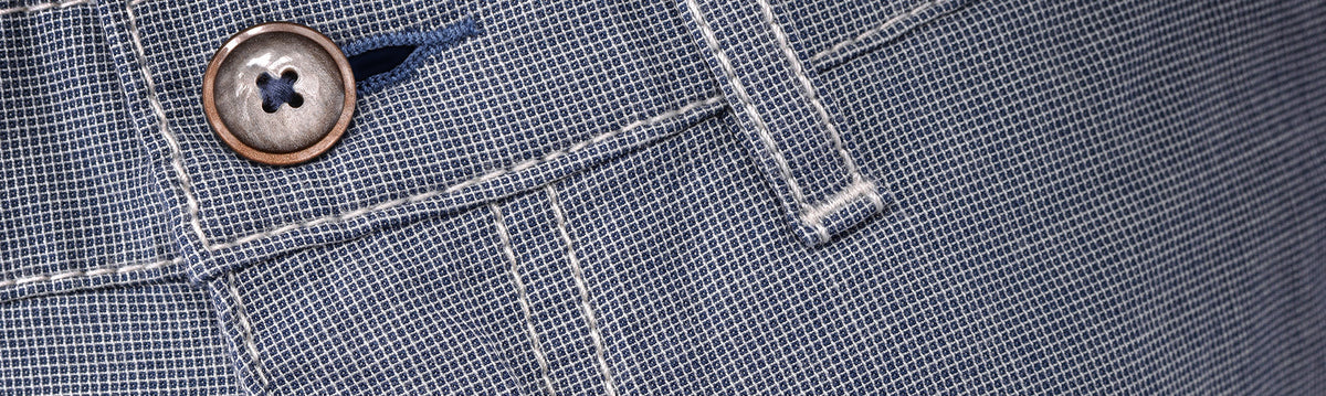 Amann Saba core spun polyester sewing thread stitched into a garment seam