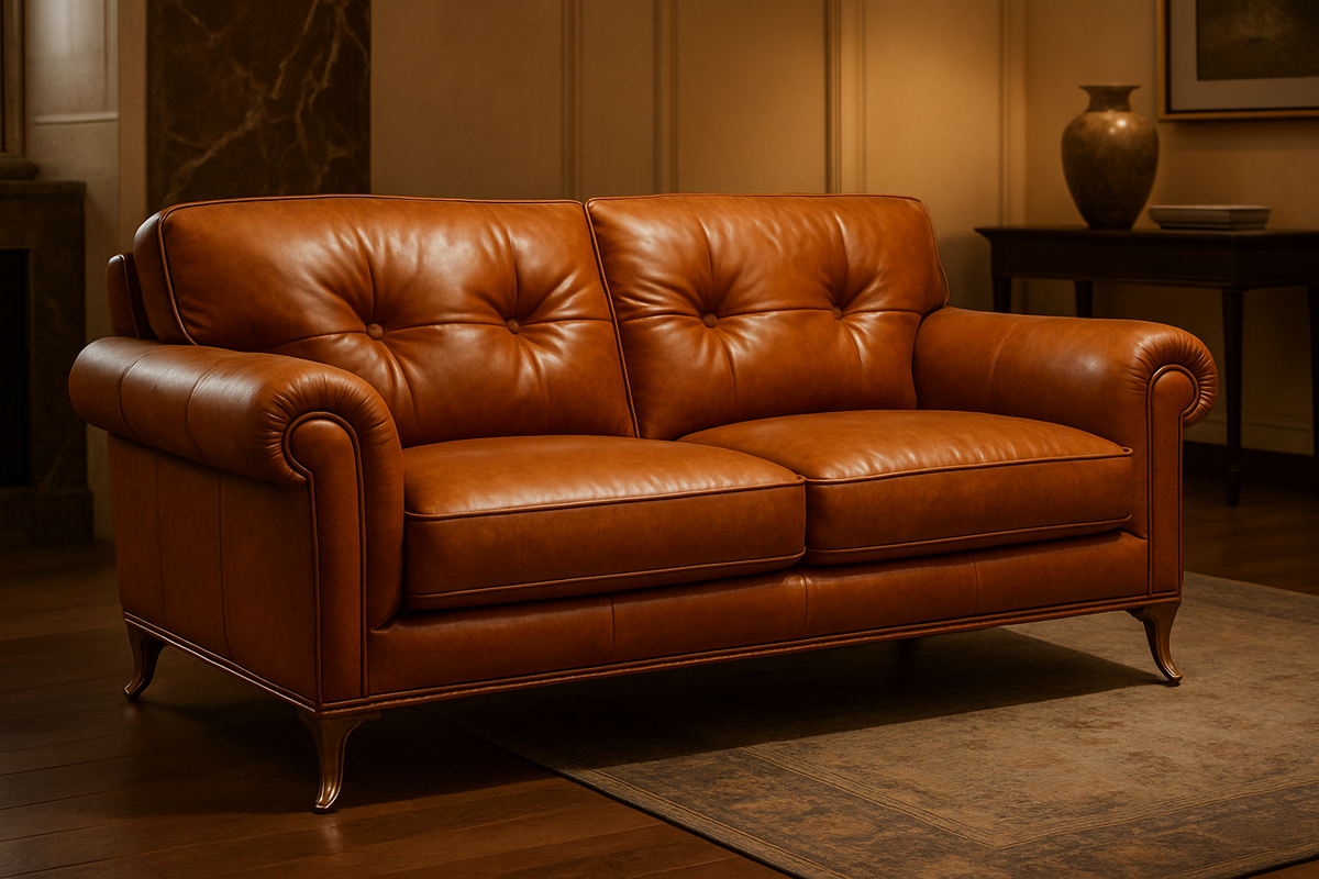 a beautiful italian luxury leather sofa