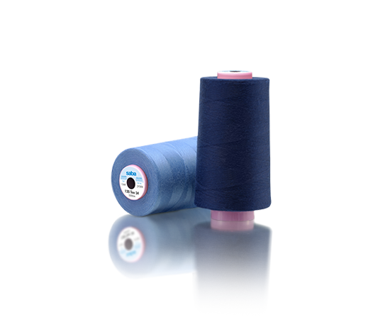 Cones of Amann Saba core spun polyester sewing thread