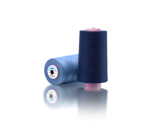 Cones of Amann Saba core spun polyester sewing thread