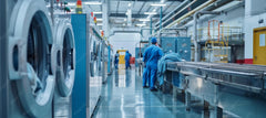 Industrial laundry with washer extractors