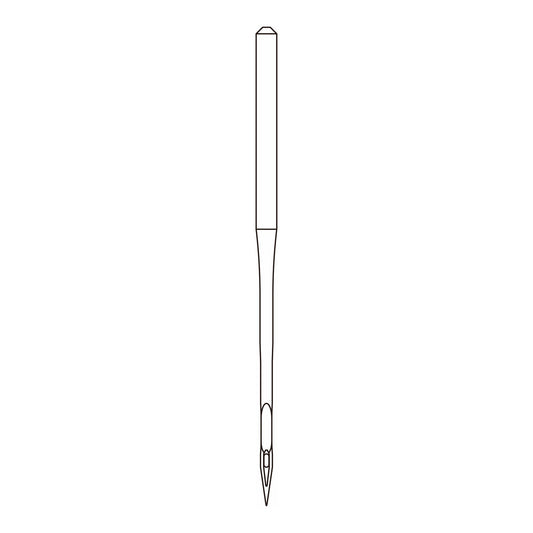 Line drawing of the Organ DBxK5 needle system, a large eye needle used in multi head embroidery machines