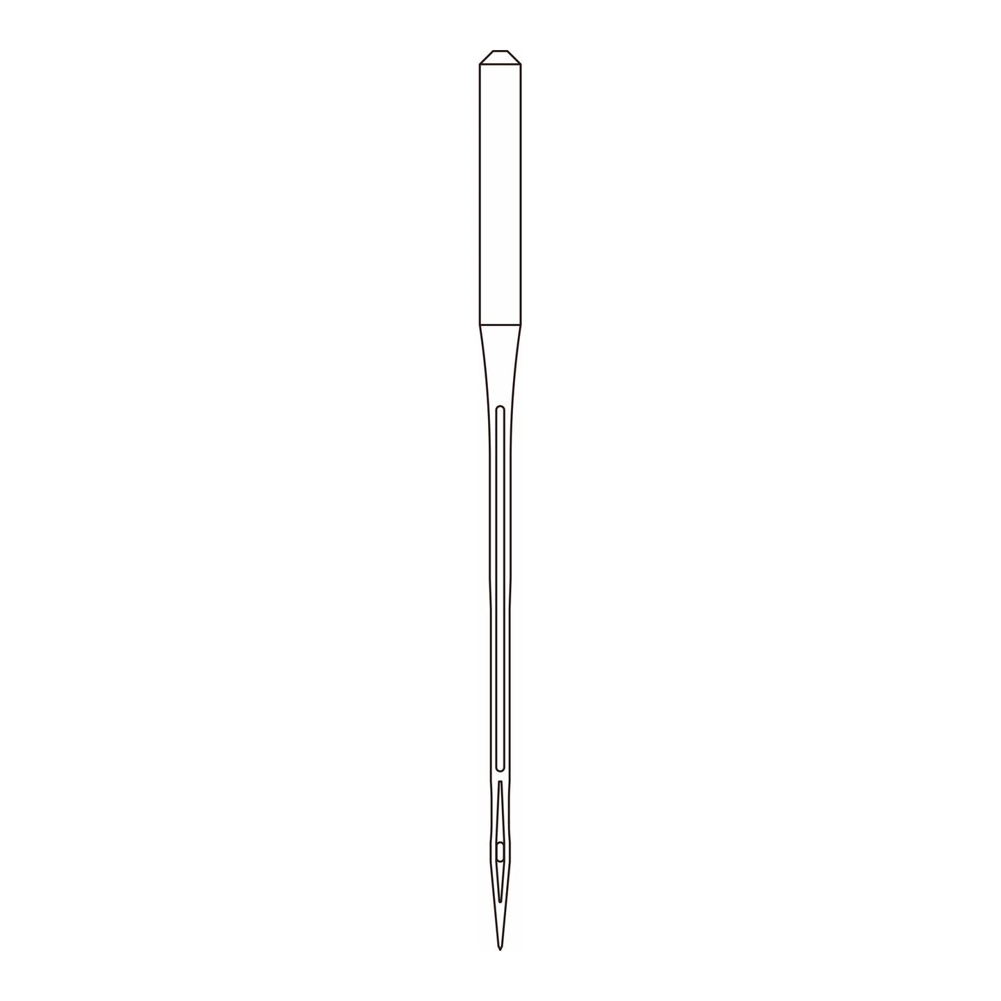 Line drawing of the Organ DVx1 needle system, used in overlock and interlock machines to join knit and woven fabrics