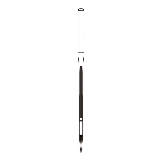 Line drawing of the Organ DVx43 needle system, used in interlock and flatlock machines for stretch seams