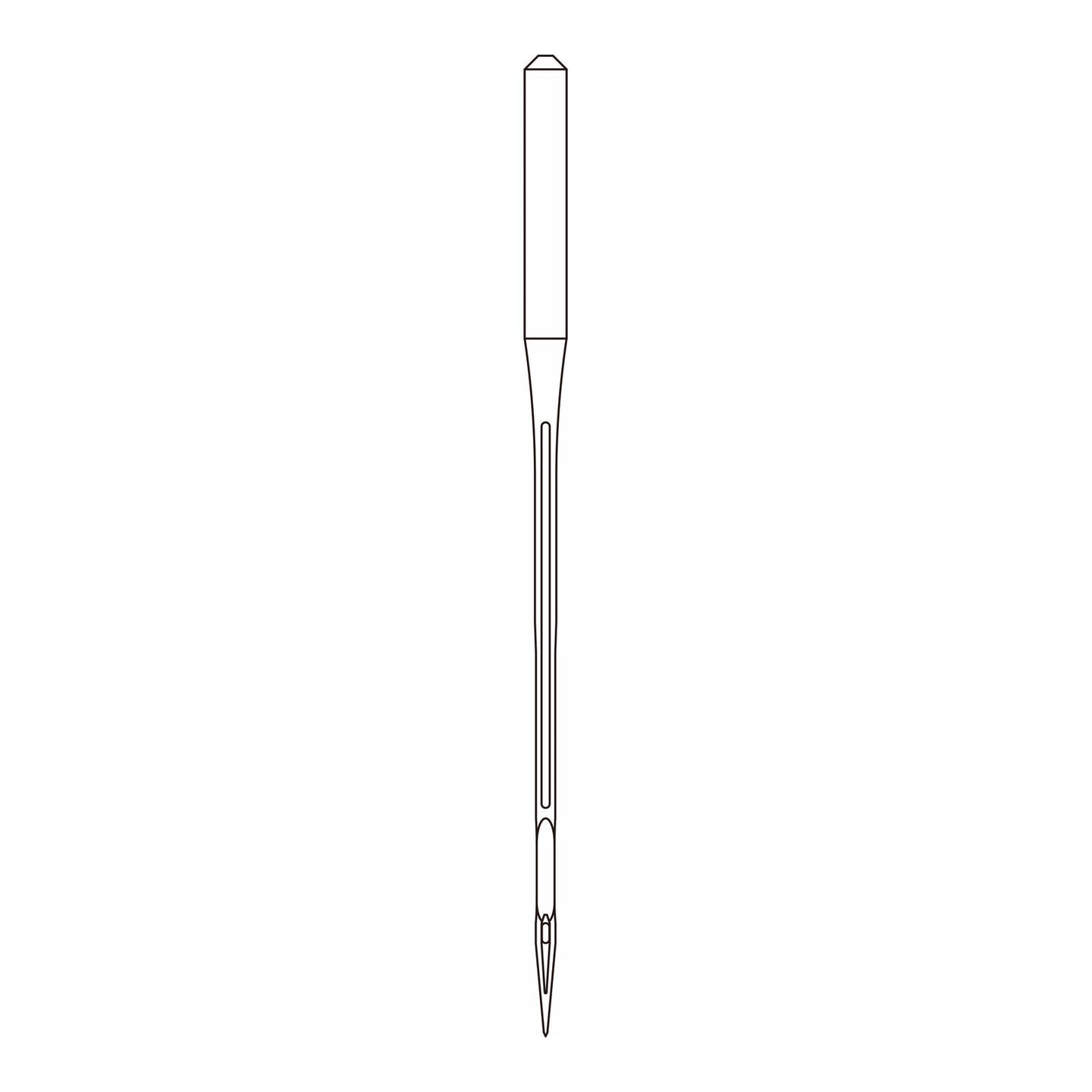 Line drawing of the Organ TVx5 needle system, used in double chainstitch machines including feed off the arm types