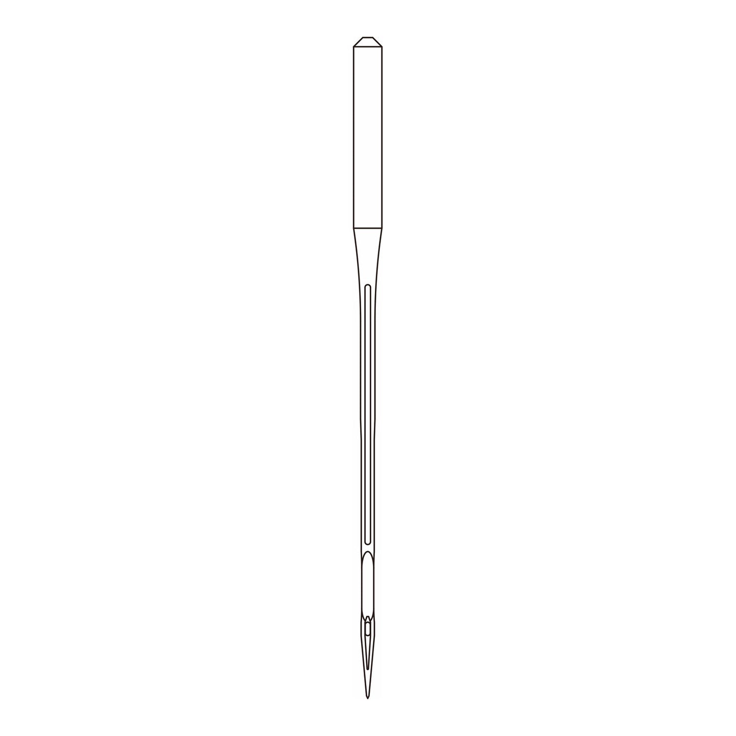 Line drawing of the Organ TVx5 needle system, used in double chainstitch machines including feed off the arm types