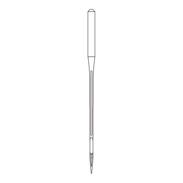 Line drawing of the Organ TVx5 needle system, used in double chainstitch machines including feed off the arm types