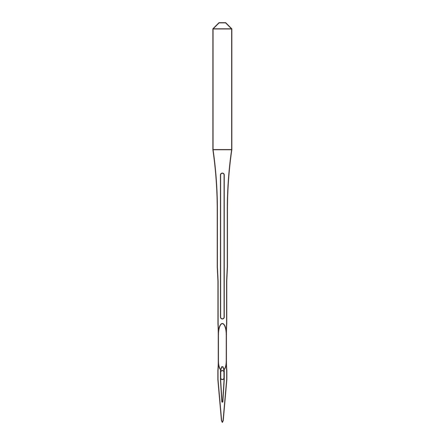 Line drawing of the Organ TVx7 needle system, used in single and double needle chainstitch machines