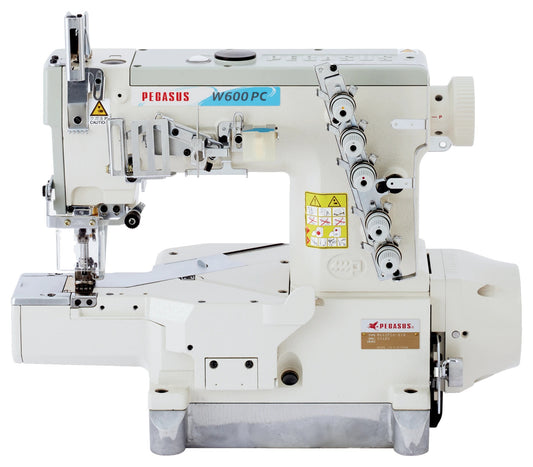Pegasus W662PC cylinder bed interlock machine with built-in direct drive motor, on white (W662PCH-01G shown)