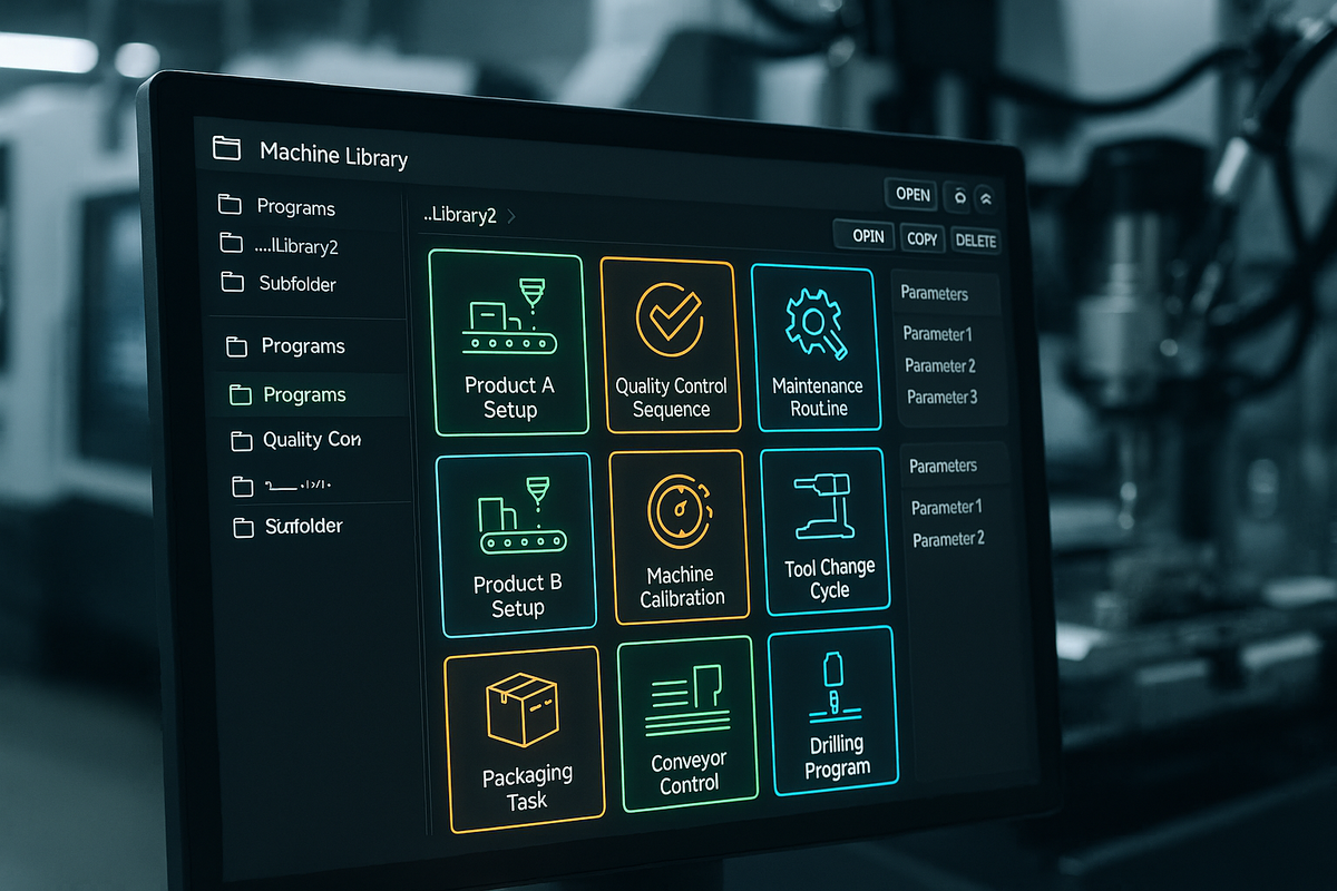 pre-programmed machine libraries.