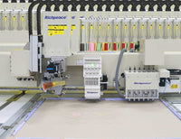 Rotary sewing head, 9-colour embroidery head and special hole punching head on the Richpeace Triple Combination Special
