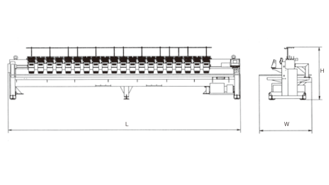 Barudan BELS-S15 — 15-Needle Multi-Head Embroidery Machine specifications diagram
