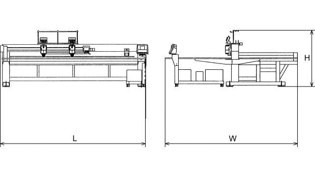 Barudan BELS Large Field — Large-Field Multi-Head Embroidery Machine specifications diagram